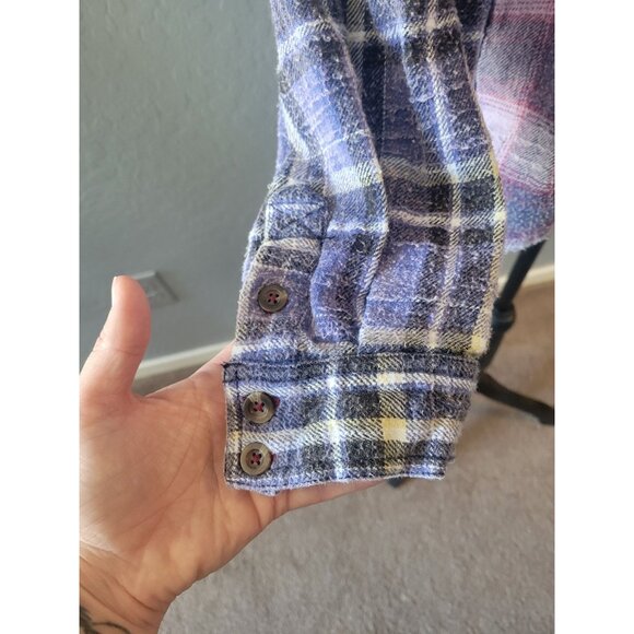 Urban Outfitter BDG Patchwork Checkered Long Sleeve Button Down Shirt Size M - Picture 6 of 12